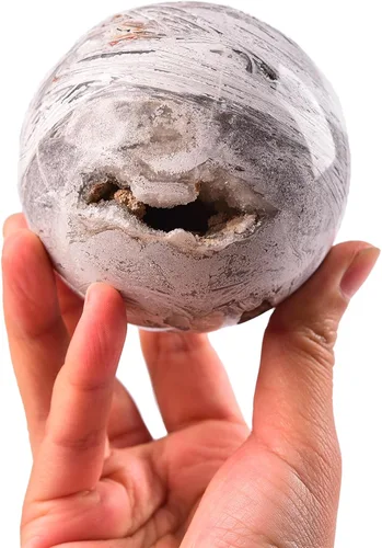 Vista 75 de JIC Gem Piedra Natural de Jaspe Africano Cristal de Curación Esfera Adivinación Bola de Piedra Preciosa, Feng Shui Reiki Aura Decoración