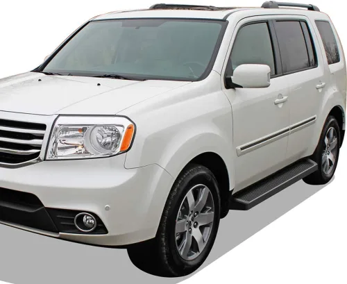 Vista 6 de APS Estribos negros estilo compatible con Honda Pilot 2009-2015 y Acura MDX 2009-2013 (barras laterales de barras Nerf)