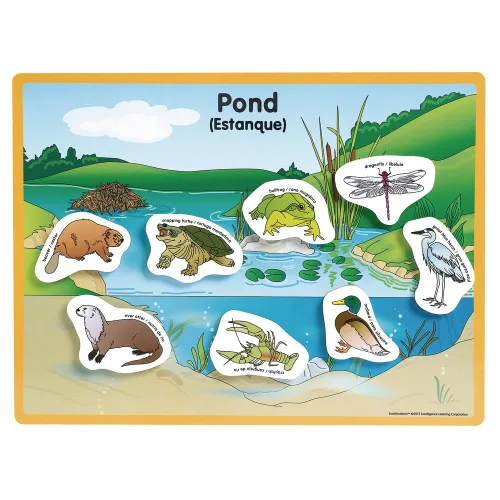 Vista 6 de Excellerations Animales en sus hábitats 6 tableros de rompecabezas herramienta de actividad de aprendizaje para niños (48 piezas)