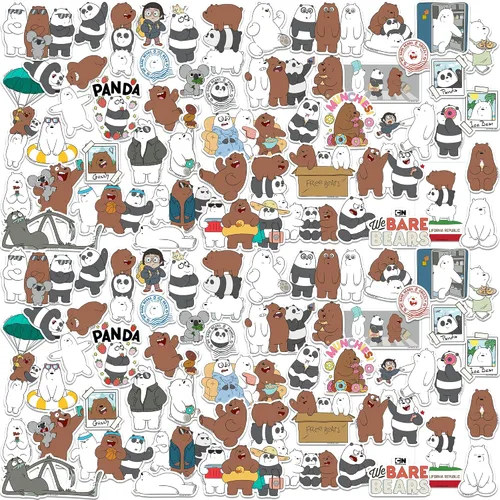 Vista 7 de We Bare Bears - Adhesivos de vinilo L de lujo, 50 unidades, tableta, interior y exterior