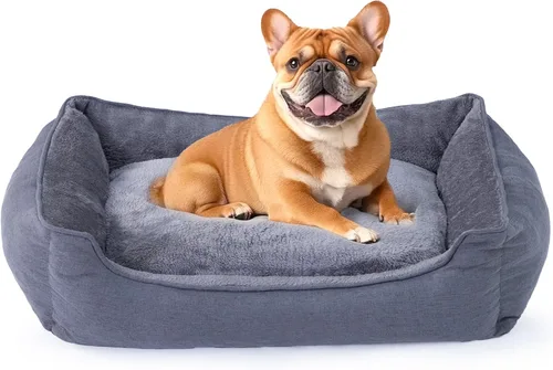 Vista 10 de Makigued Cama rectangular para perro de tamaño mediano con funda extraíble lavable, cama para mascotas con lados de refuerzo, parte inferior