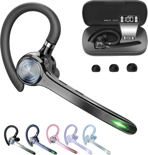 Vista 11 de HEIBAS Auriculares Bluetooth, Auriculares inalámbricos Bluetooth con estuche de carga de 500mAh, tiempo de conversación de 72 horas, micrófono Negro