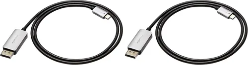 Vista 9 de Amazon Basics, Cable de aluminio USB-C a DisplayPort – 3 pies