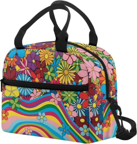 Vista 8 de Bolsas de almuerzo aisladas con diseño de cactus verdes para mujer, reutilizable, a prueba de fugas, con correa de hombro ajustable, portátil