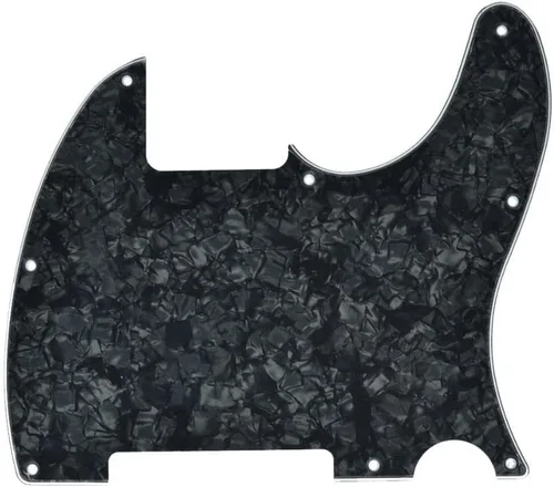Vista 12 de KAISH Golpeador de 8 agujeros, liso, para guitarra Telecaster Esquire, perla de abulón