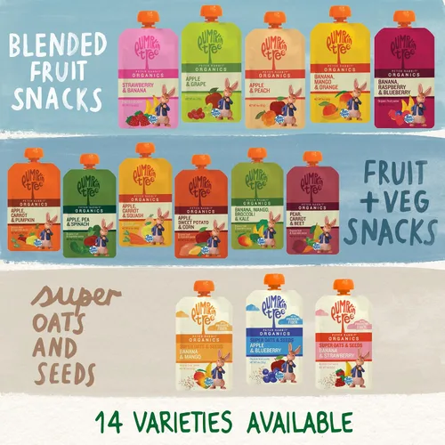 Vista 5 de Pumpkin Tree Peter Rabbit Organics, aperitivo de fruta 100% puro orgánico de manzana y uva, 4 onzas (Paquete de 10)