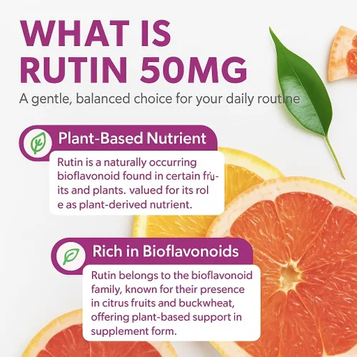 Vista 10 de Rutin 50mg 90 comprimidos [1 botella], ayuda a absorber y utilizar la vitamina C, mejora la salud vascular, cuidado de la vista