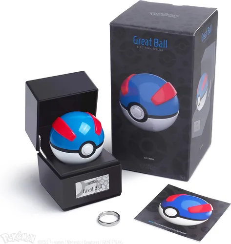 Vista 11 de The Wand Company Original Poké Ball - Réplica auténtica de la Pokébola, realista, electrónica, fundida a presión, con estuche para exhibición, luz