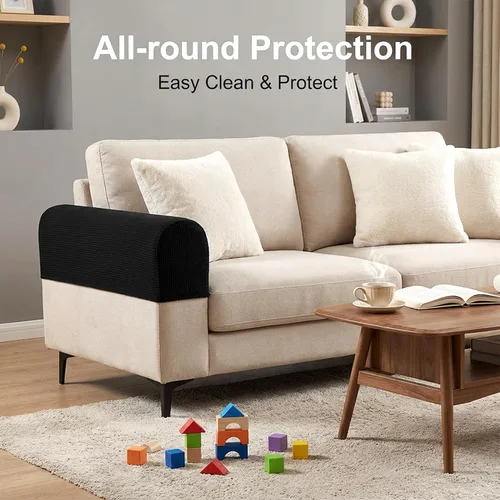 Vista 4 de RAINFLOW Fundas elásticas para reposabrazos para sofá, fundas de sofá reclinable, protector de muebles antideslizante para perros, gatos y niños