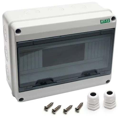 Vista 10 de Fielect Caja de protección de distribución MCB de 2 vías con riel DIN, caja eléctrica de disyuntor de plástico ABS y cubierta transparente IP65