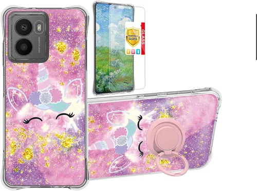 Vista 96 de jioeuinly JSF-DJS - Funda compatible con Nothing Phone 2a con protector de pantalla de vidrio templado, policarbonato duro + silicona suave, soporte