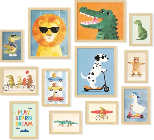 Vista 16 de 97 Decor Decoración de habitación infantil para niños, decoración de pared para guardería, impresiones artísticas de pared para niños, carteles