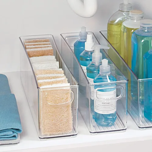 Vista 6 de iDesign - Contenedor apilable de plástico reciclado, perfecto para guardar bolsas de leche materna, transparente Perfect to Hold Breast Milk Bags