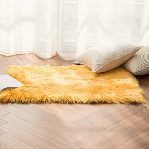 Vista 7 de MIULEE Alfombra de Área de Lujo Súper Suave y Esponjosa de Piel Sintética Rectangular Alfombra Decorativa de Felpa Shaggy para Mesita de Noche Sofá