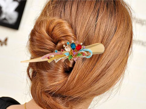 Vista 7 de Fashion & Lifestyle Juego de 4 pinzas de corte de cocodrilo grandes de aleación de metal para mujeres y niñas, horquillas para el cabello muy