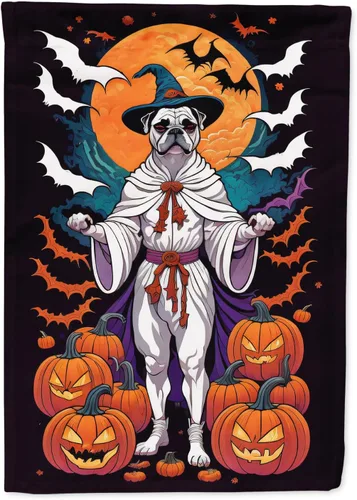 Vista 54 de Caroline's Treasures DAC1466GF - Bandera decorativa para jardín de Halloween de Affenpinscher Witchy para jardín, decoración para patio exterior