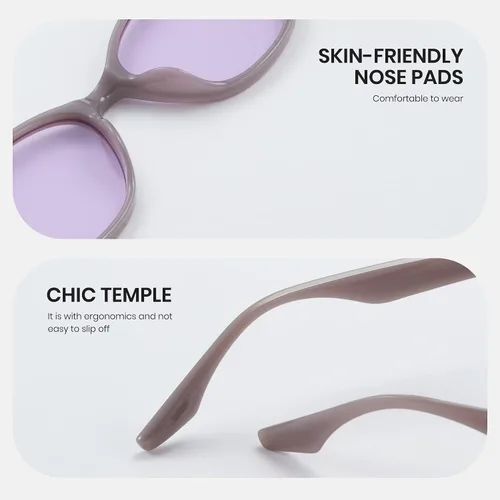 Vista 4 de Cyxus Gafas de sol de ojo de gato de moda para mujer, protección UV, marco de policarbonato grueso a la moda