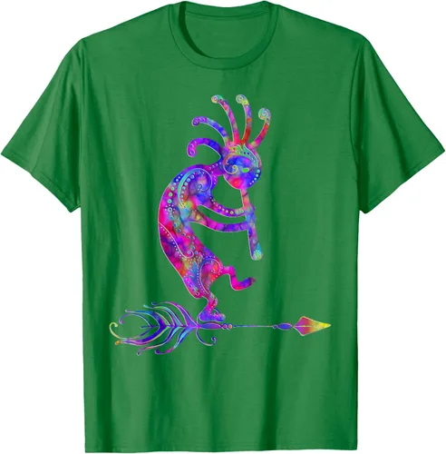 Vista 5 de Native American Kokopelli With Feather 2 - Camiseta Fan Fun, Negro, S