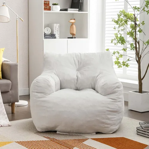 Vista 3 de Antetek Sillas puff para adultos y niños, moderna silla decorativa de tela de terciopelo ultra suave para sala de estar, dormitorio, apartamento