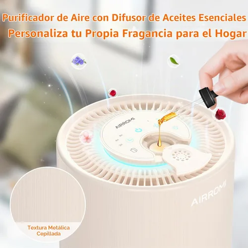 Vista 5 de AIRROMI Purificador de aire para dormitorio con A2001 beige cremoso