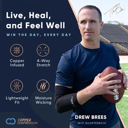Vista 6 de Copper Compression - Muñequera, férula ortopédica ajustable con infusión de cobre para dolor, túnel carpiano, artritis, codo de tenista, tendinitis