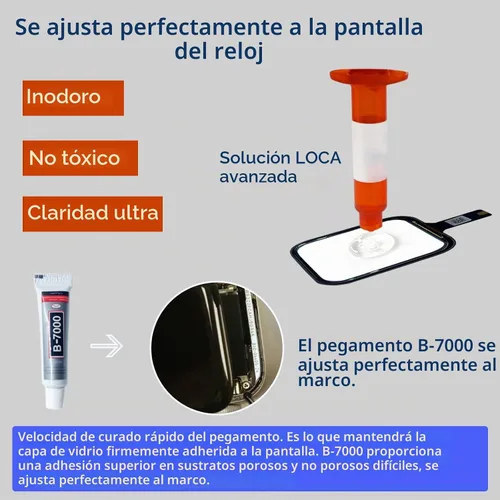Vista 3 de Reemplazo de pantalla frontal para Apple Watch Series 4 Kit de reparación de digitalizador táctil con herramientas e instrucciones