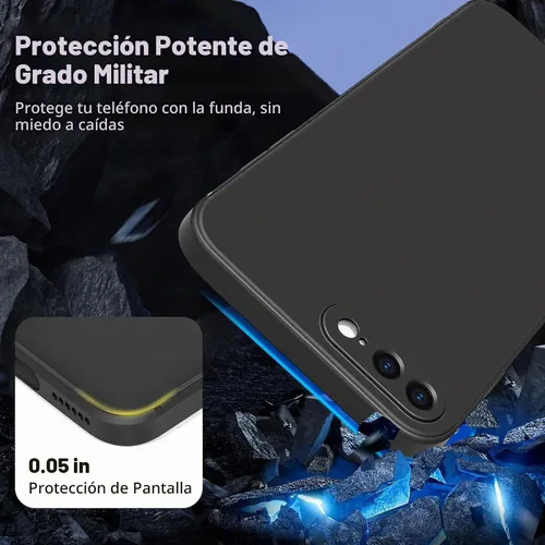 Vista 3 de FanTEK Funda para teléfono compatible con iPhone 7 Plus, iPhone 8 Plus, antiarañazos y huellas dactilares, funda protectora, color negro mate