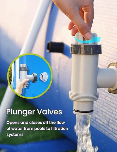 Vista 4 de SUMMERBUDDY Kit de piezas de piscina sobre el suelo, pieza de bomba de piscina de repuesto con válvula de émbolo dividida, válvula de émbolo