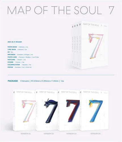 Vista 2 de BTS Bangtan Boys Map of the Soul : 7 (Incluye una hoja de calcomanías acrílicas al azar) (versión 04)