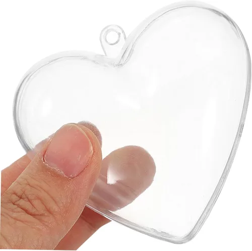 Vista 7 de 10 adornos de corazón rellenables para manualidades, adornos de Navidad en forma de corazón transparente para árbol de Navidad, boda, decoración
