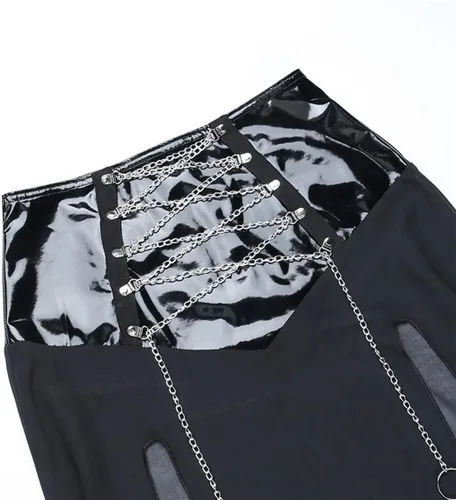 Vista 8 de Alt Skirt for Women Gothic Emo Mini Skirts Black Y2K E Girl Mall Goth Girl Aesthetic