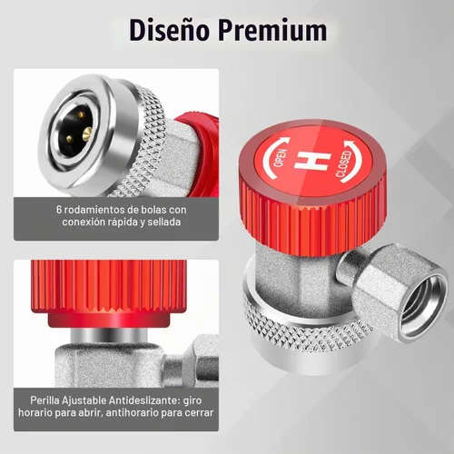 Vista 4 de Los adaptadores de acoplador rápido ajustables AC R134A funcionan como accesorios de calibre de colector de aire acondicionado automático, HVAC