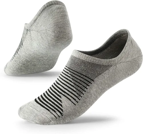 Vista 2 de Calcetines invisibles para hombre y mujer, corte bajo con agarre antideslizante, calcetines invisibles para zapatos Oxford, talla 7-12, 5 pares