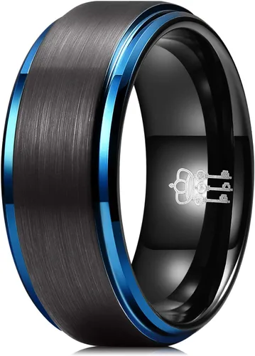 Vista 9 de THREE KEYS JEWELRY Tungsten Wedding Band for Men Brushed