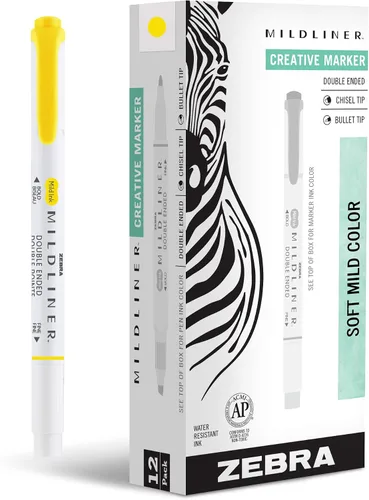Vista 16 de Zebra Pen Mildliner - Resaltadores de doble punta, puntas anchas y finas, ideales para resaltar la Biblia, sin sangrado, suministros escolares
