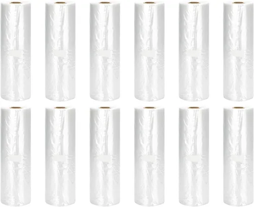 Vista 9 de Immuson Bolsa de plástico de 12 x 20 pulgadas en rollo para almacenamiento de alimentos, bolsa de plástico transparente para frutas, verduras, pan