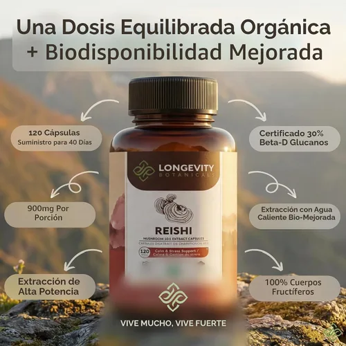 Vista 3 de Extracto de suplemento de cápsulas de hongos Reishi orgánicos Ganoderma