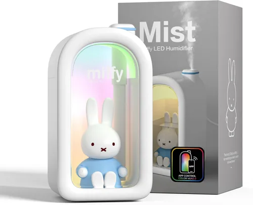Vista 9 de Mipow X Miffy Humidificador de Neblina Fría - Humidificador Ultrasónico Silencioso, Mini Humidificador Bonito con Luz Nocturna, Humidificador