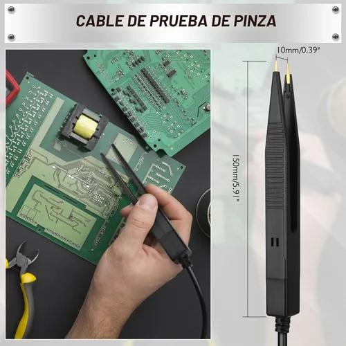 Vista 4 de SWANLAKE - Juego de cables de prueba de multímetro de 11 piezas, sondas de multímetro CAT III 1000V 20A con clips de cocodrilo, sonda de aguja, clip