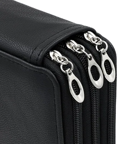 Vista 6 de Estuche BTSKY con espacio para 120 lápices, de alta calidad y de cuero de PU, Negro