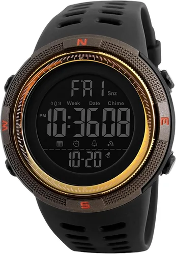 Vista 9 de SKMEI Reloj para hombres, reloj digital redondo deportivo militar con luz LED impermeable, cronómetro, cuenta regresiva, alarmas, fecha, cronógrafo