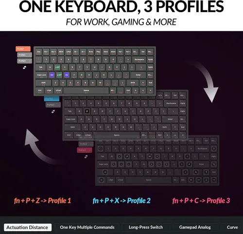 Vista 4 de Keychron K2 HE Rapid Trigger Teclado mecánico inalámbrico personalizado con efecto Hall Gateron interruptor magnético de doble riel, 2.4 GHz QMK