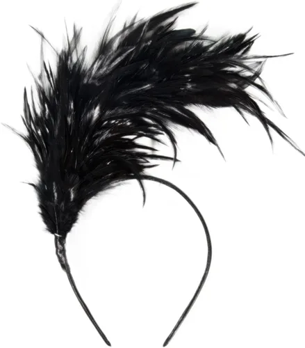 Vista 2 de Tocado de plumas para mujer, tocado de Halloween, Feliz Navidad, fiesta de té de los años 20, 50, 80, sombrero para cóctel, boda, graduación, Queen