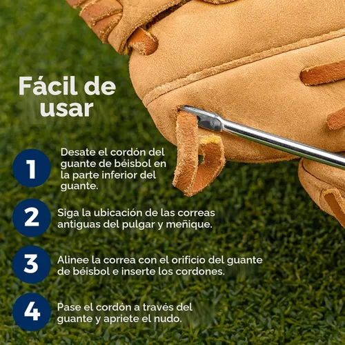 Vista 4 de TOFL Thumb & Pinky Loops for Baseball Glove Repair - Multiple Color Options Negro