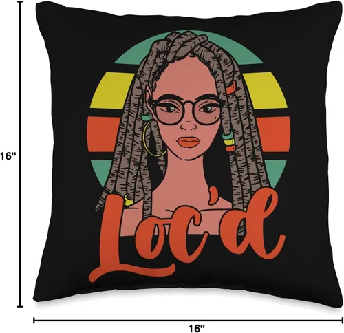 Vista 4 de Locs Afro Dreadlocks Love Natural Beauty Hair It's the Locs for Me-Afro Hair - Almohada negra americana africana, 16 x 16 pulgadas, multicolor