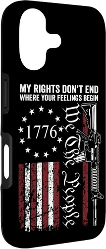 Vista 3 de My Rights Don't End Where Your Feelings Begin USA Gun Flag Case for iPhone 17