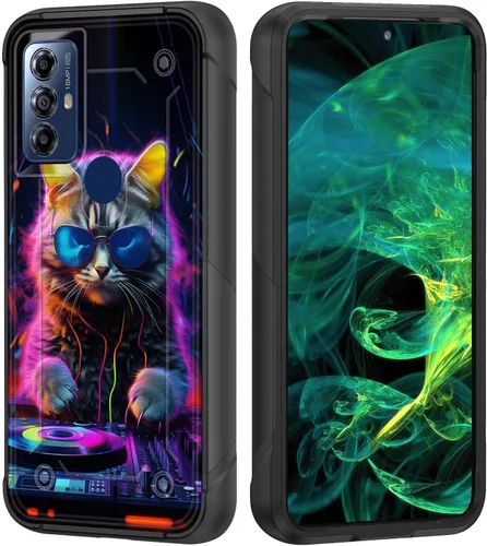 Vista 29 de Funda para Moto G Stylus 5G 2023, resistente de doble capa de policarbonato duro y silicona suave, resistente a prueba de golpes, funda protectora