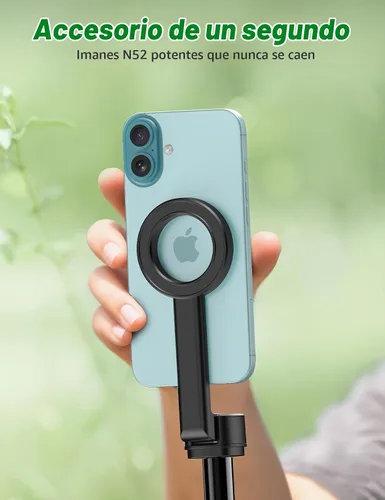 Vista 2 de Takerers Trípode magnético para selfie stick de 66 pulgadas para iPhone Magsafe, 360° de aluminio giratorio fuerte magnético para teléfono celular