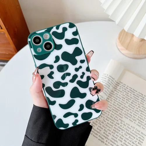 Vista 6 de DEFBSC Funda para iPhone 13, funda de teléfono con estampado de vaca de leche linda, ultra delgada y suave TPU a prueba de golpes funda protectora