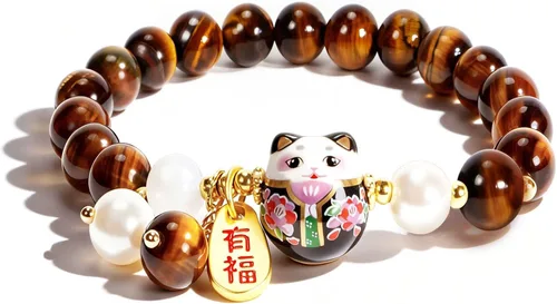 Vista 12 de Pulsera de gato de la suerte Feng Shui, joyería de buena suerte para mujer, protección de riqueza y fortuna, pulseras de cristal de piedras